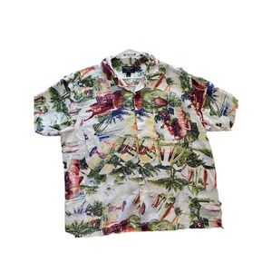 American Eagle Hawaiian Print Button Down Shirt XL Mens